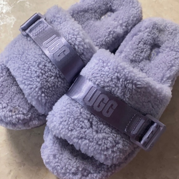 UGG June Gloom Lavender Platform Fluffita Slippers - Picture 2 of 10